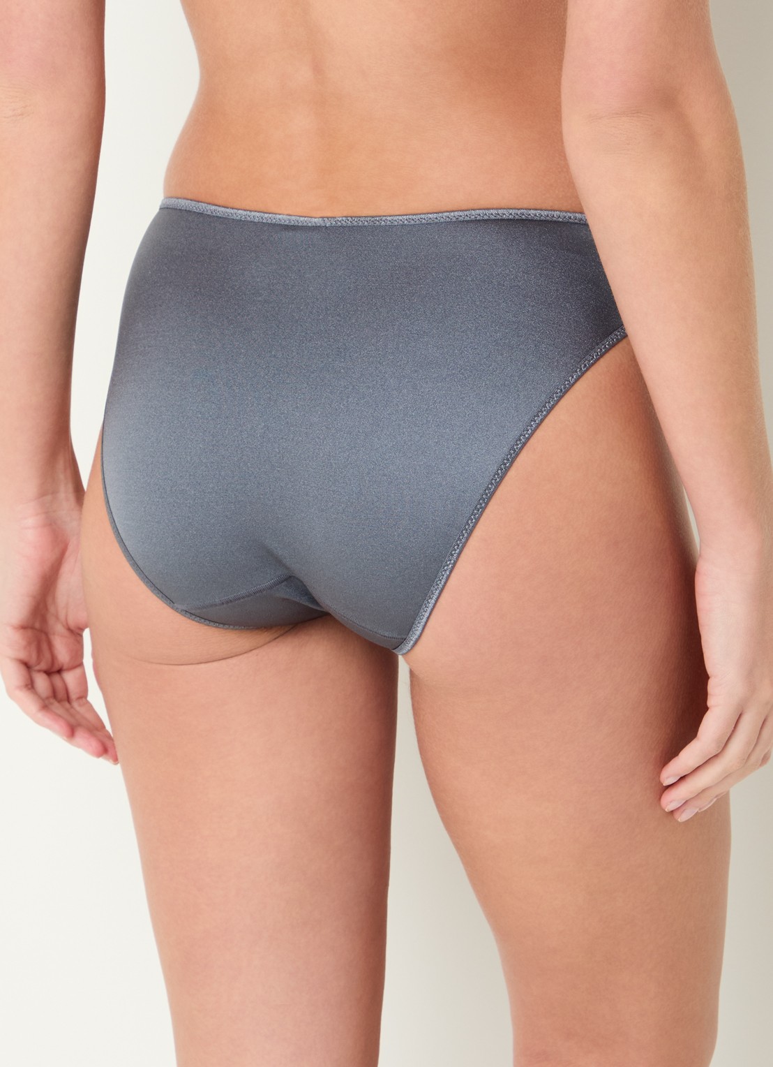 Chantelle Slip met borduring - achterkant 3 donkergrijs