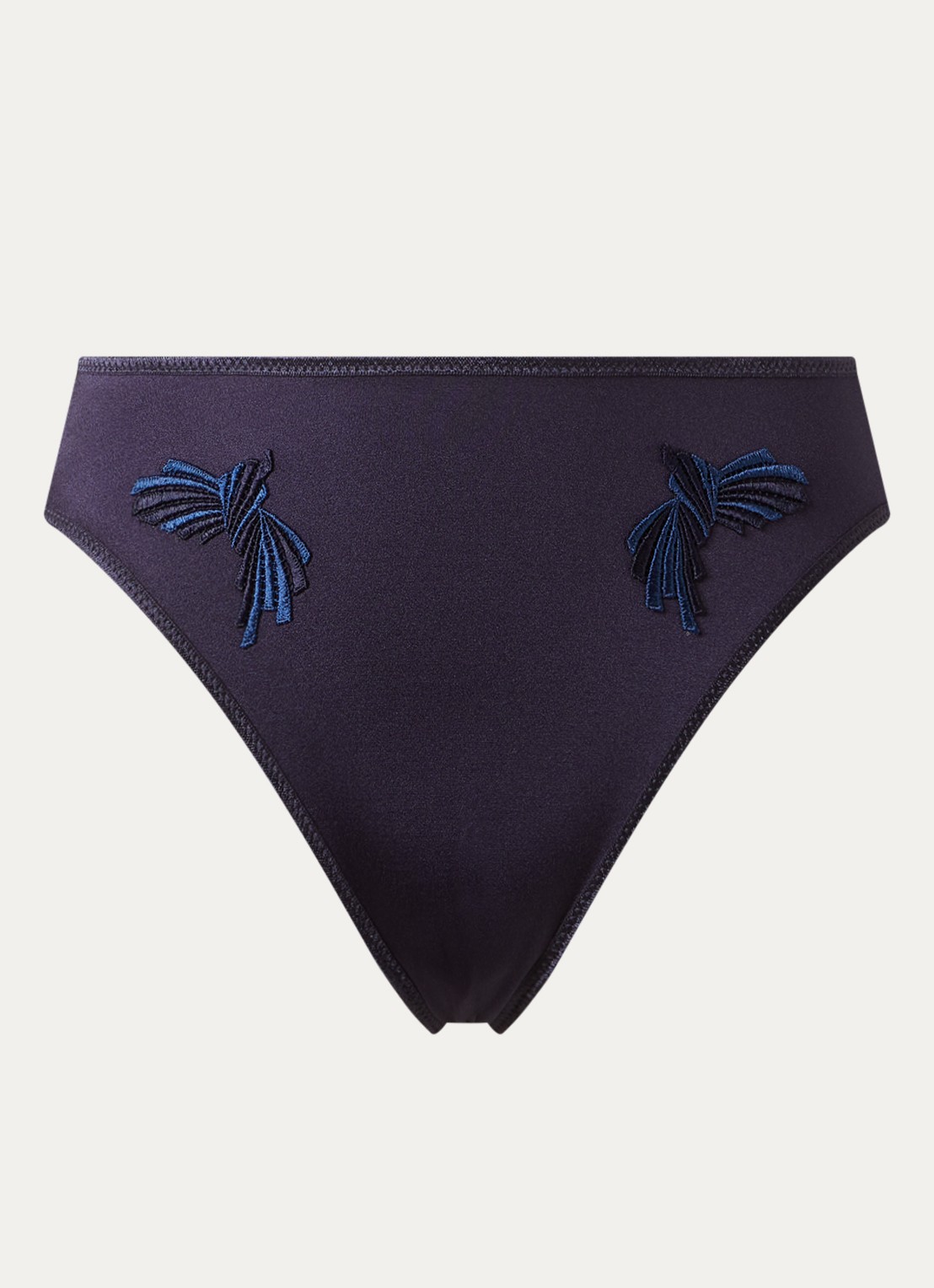 Chantelle Slip met borduring - voorkant donkerblauw
