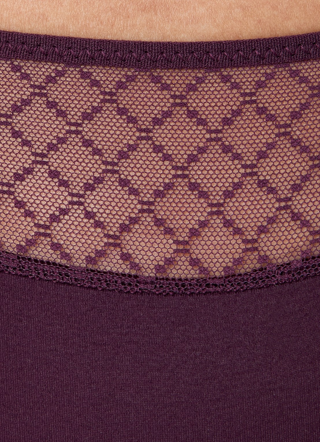 Chantelle Slip met kant - detail 2 aubergine