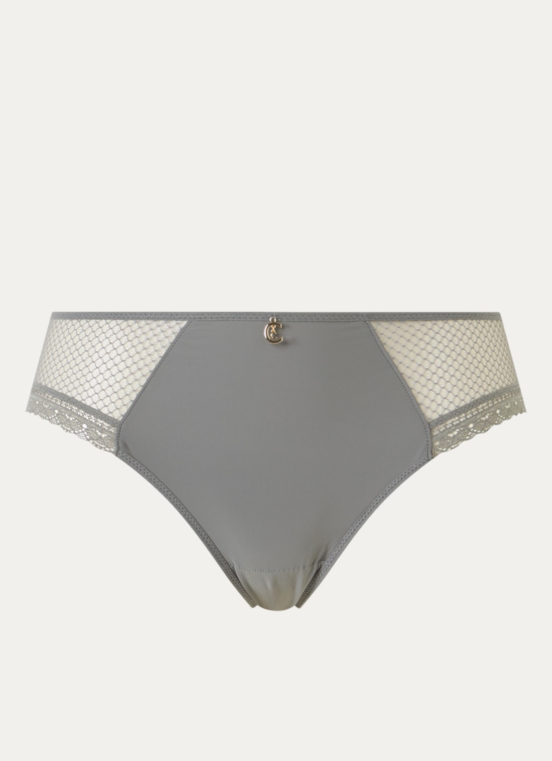 Chantelle Slip met kant - voorkant olijfgroen