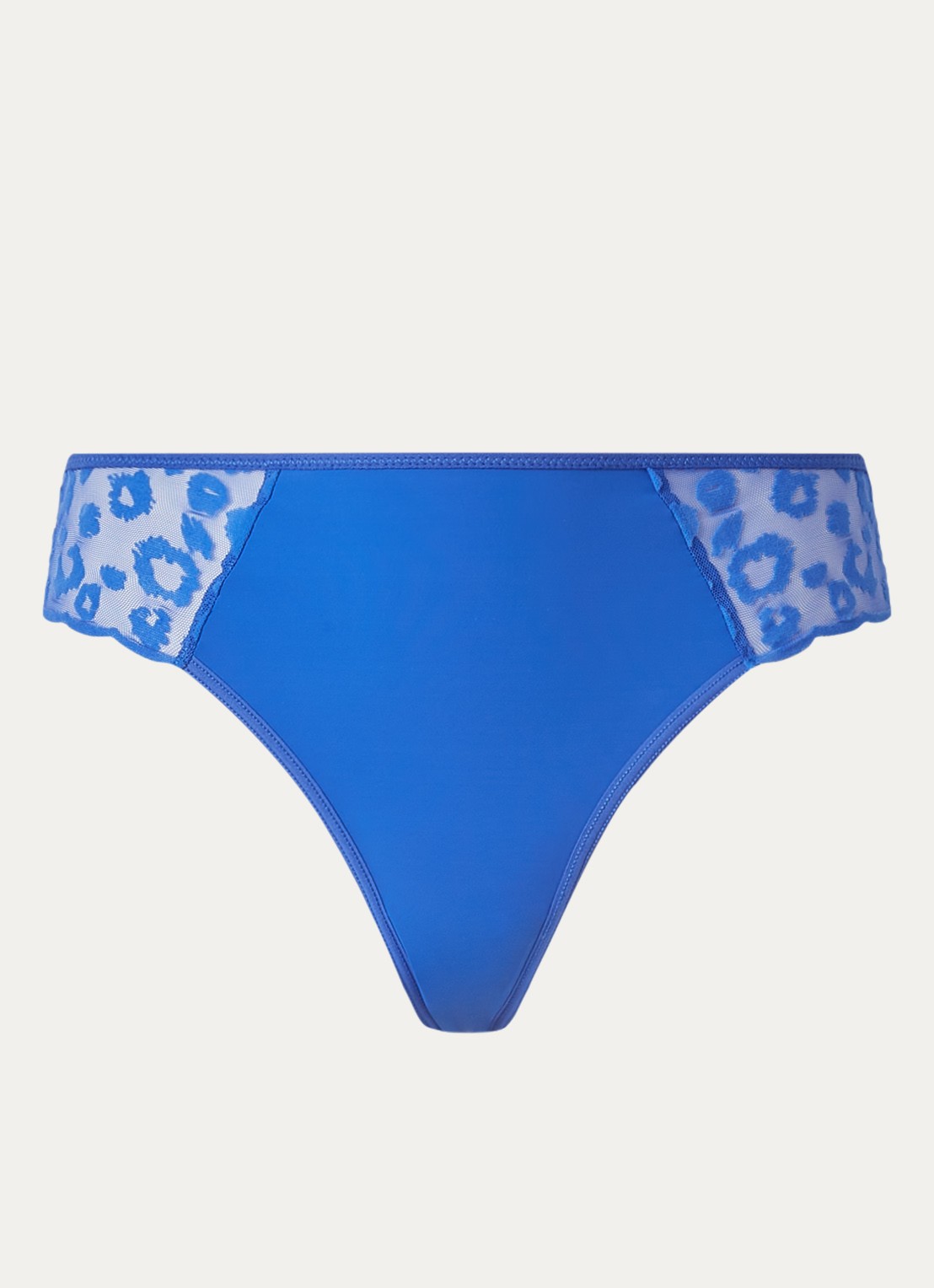 Chantelle Slip van mesh met flockprint - voorkant 4 blauw