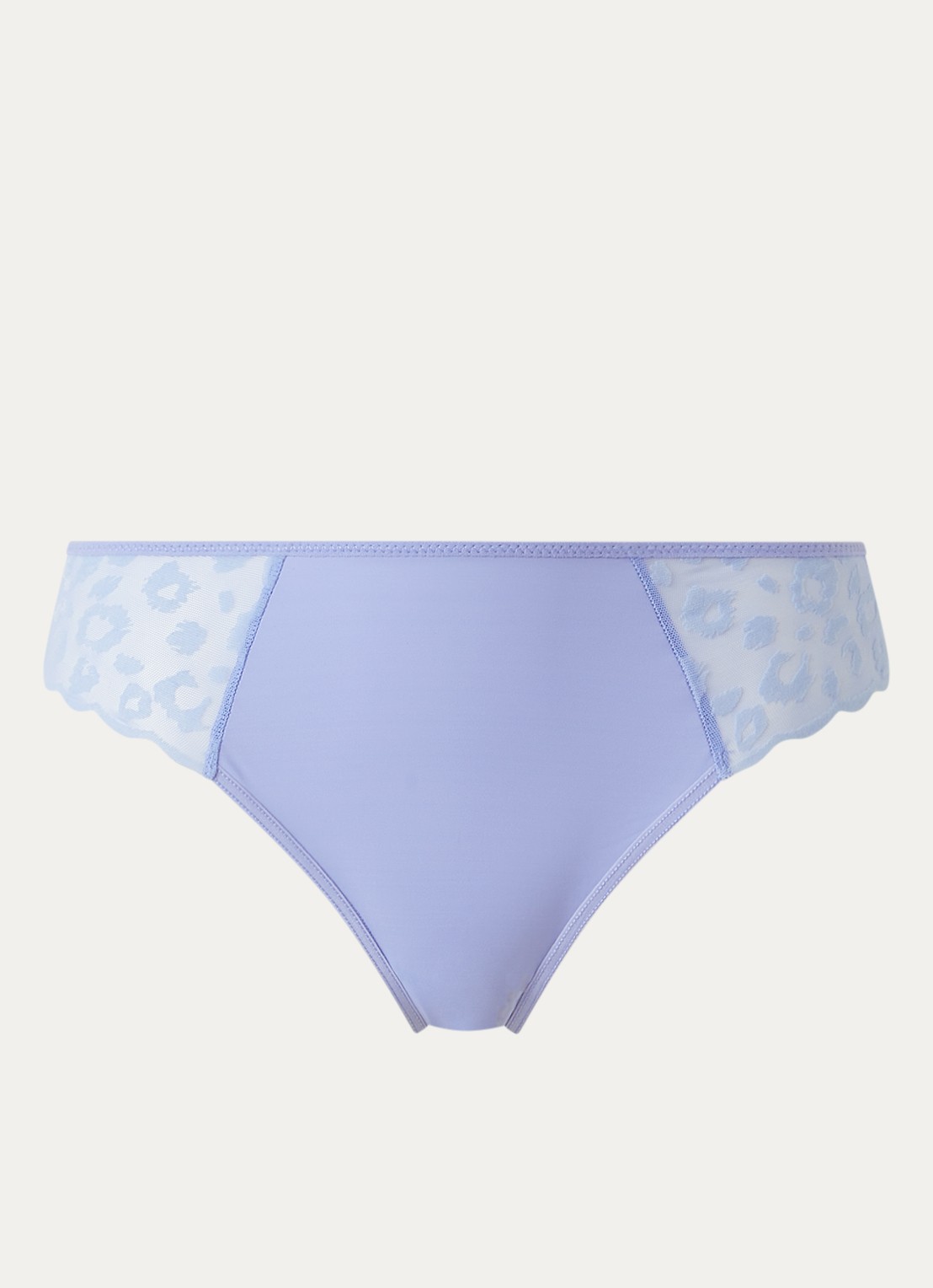 Chantelle Slip van mesh met flockprint - voorkant lavendel