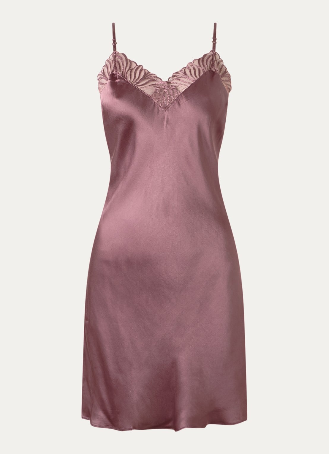 Chantelle Slipdress met kant - voorkant 2 roze