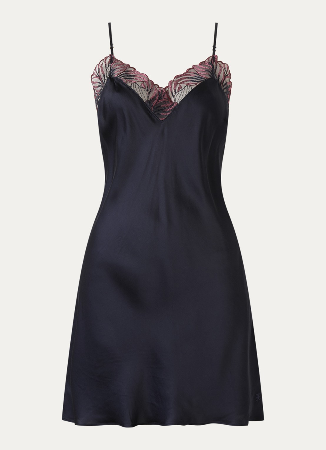 Chantelle Slipdress met kant - voorkant indigo