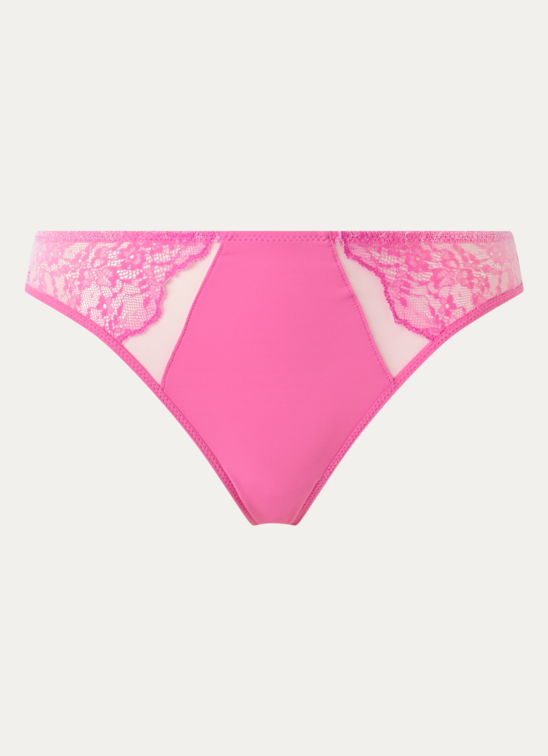 Chantelle Tanga met kant - voorkant roze
