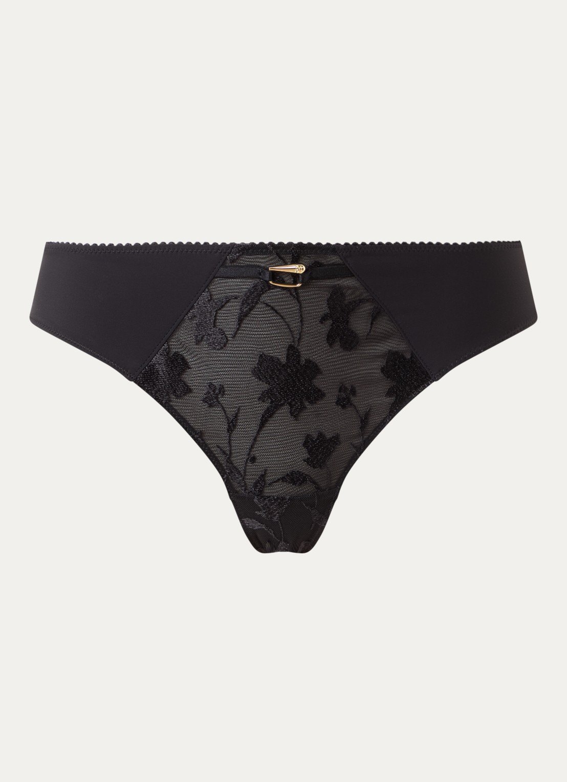 Chantelle Tanga met kant - voorkant 4 zwart