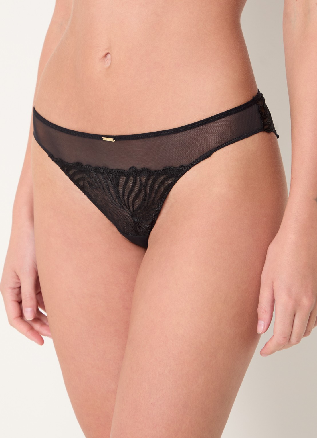 Chantelle Tanga van mesh - detail 4 zwart