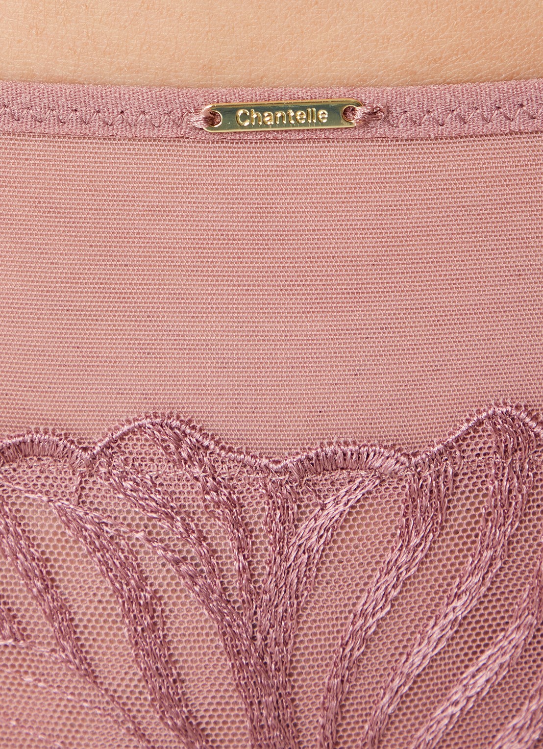 Chantelle Tanga van mesh - detail 2 oudroze