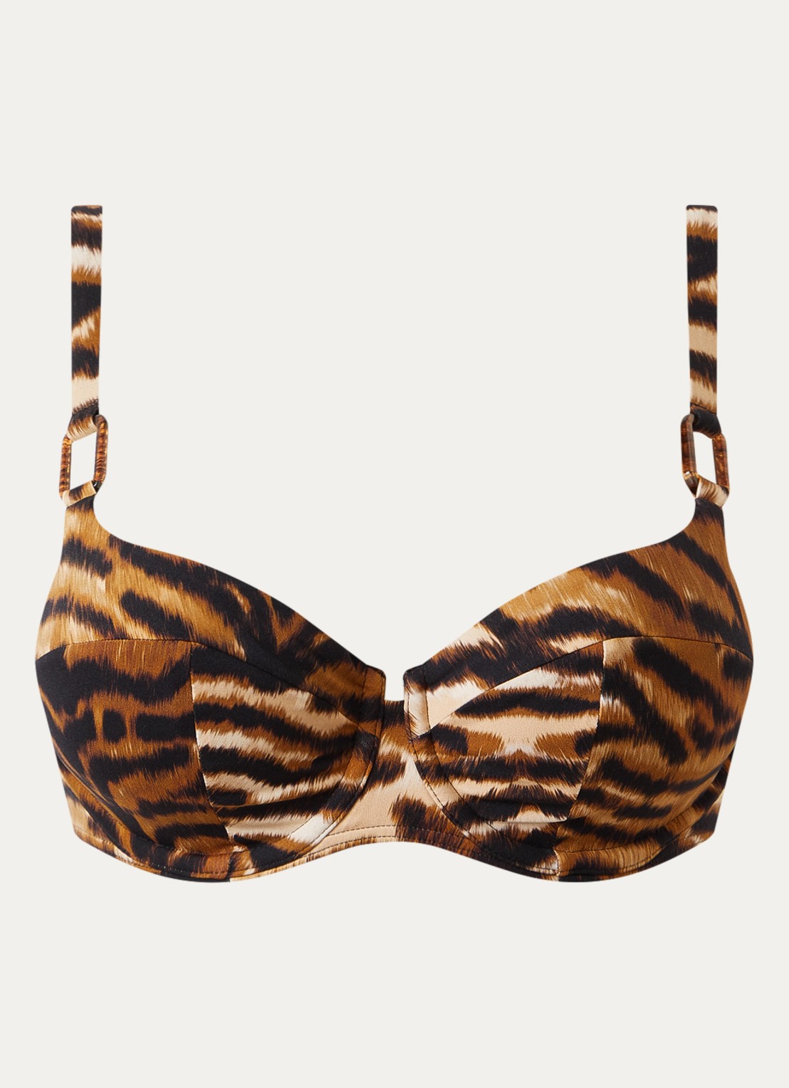 Chantelle Vita  bikinitop met tijgerprint - voorkant 4 bruin
