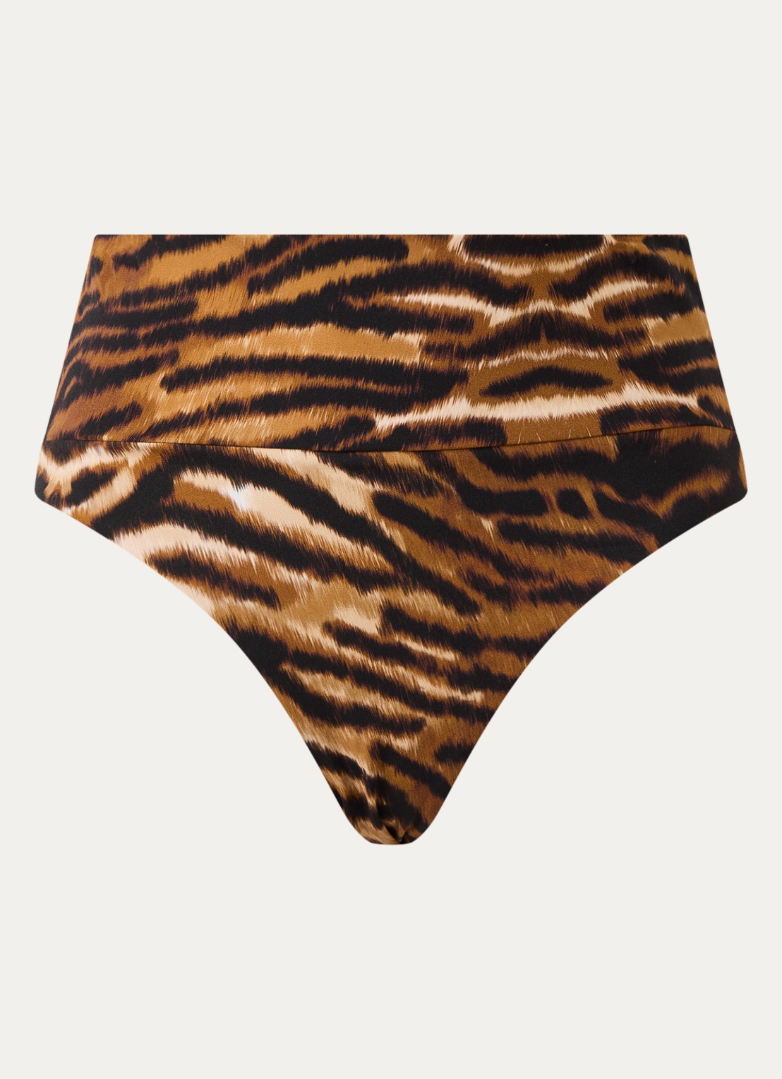 Chantelle Vita high waisted bikinislip met tijgerprint - voorkant camel