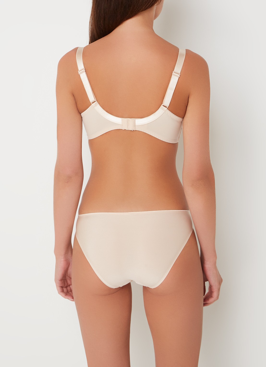 Chantelle Voorgevormde bh met beugel en kant - achterkant beige