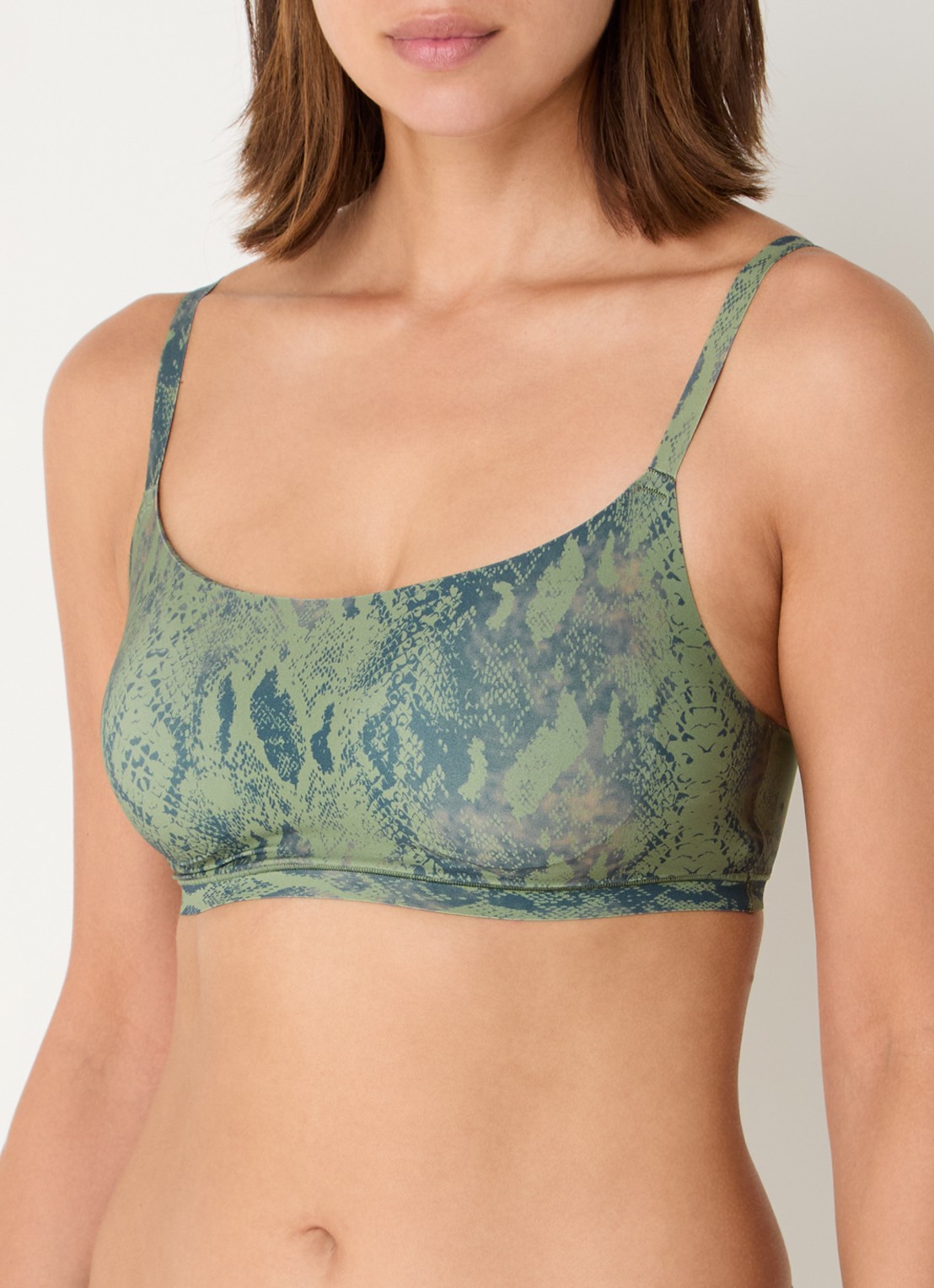 Chantelle Voorgevormde bralette met dierenprint - detail groen