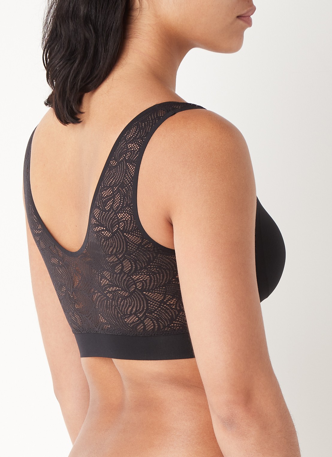 Chantelle Voorgevormde bralette met kant - achterkant 9 zwart