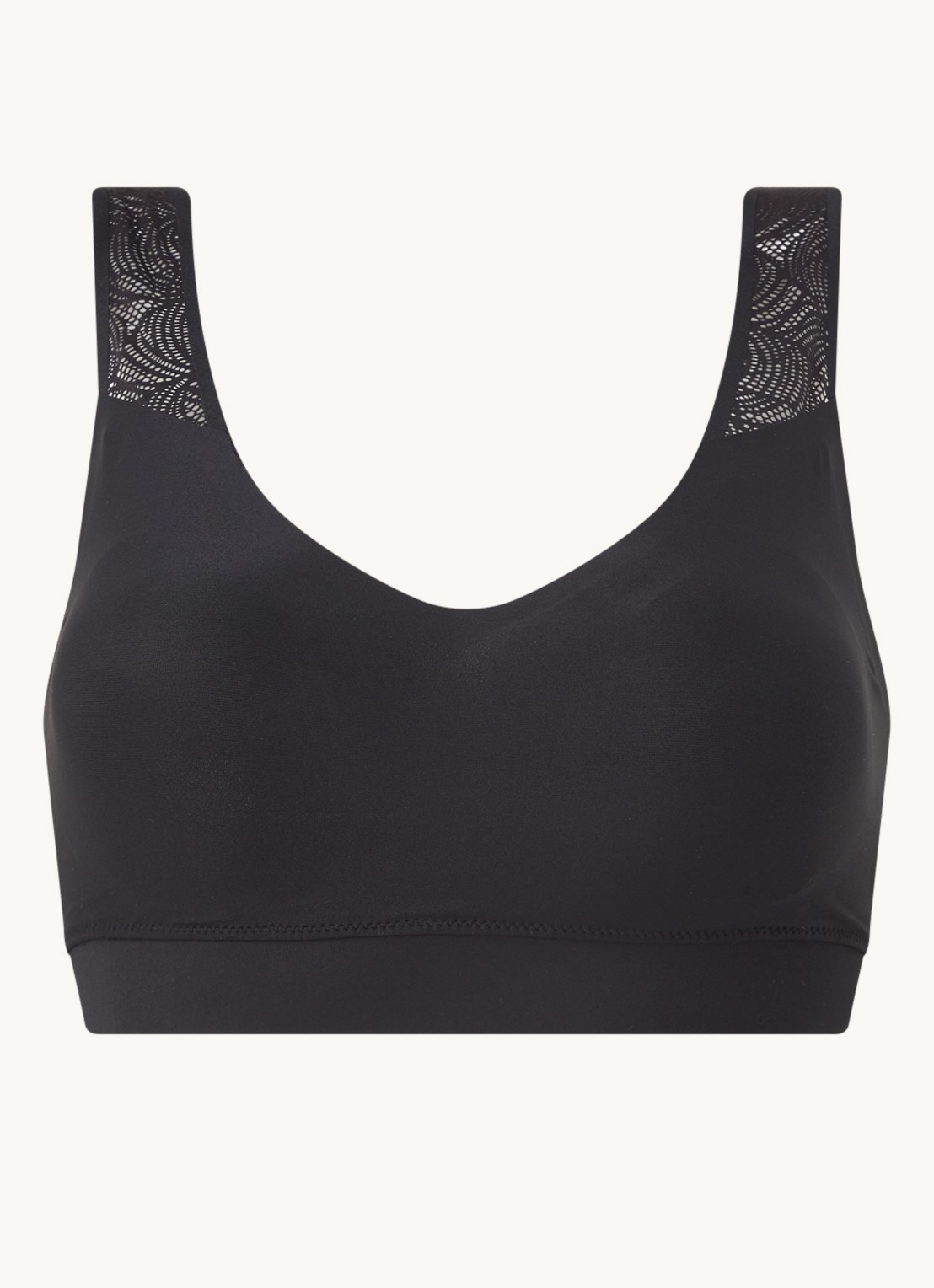 Chantelle Voorgevormde bralette met kant - voorkant 3 zwart
