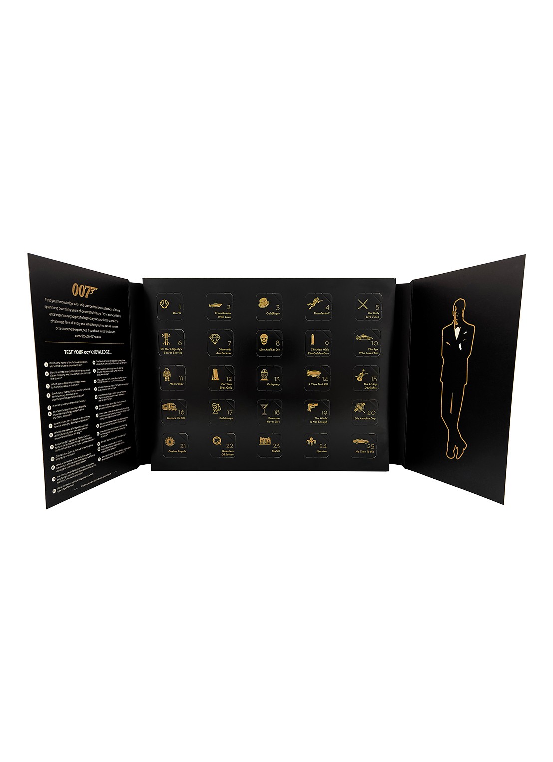Charbonnel et Walker 007 James Bond adventskalender - 25 gram - achterkant beige