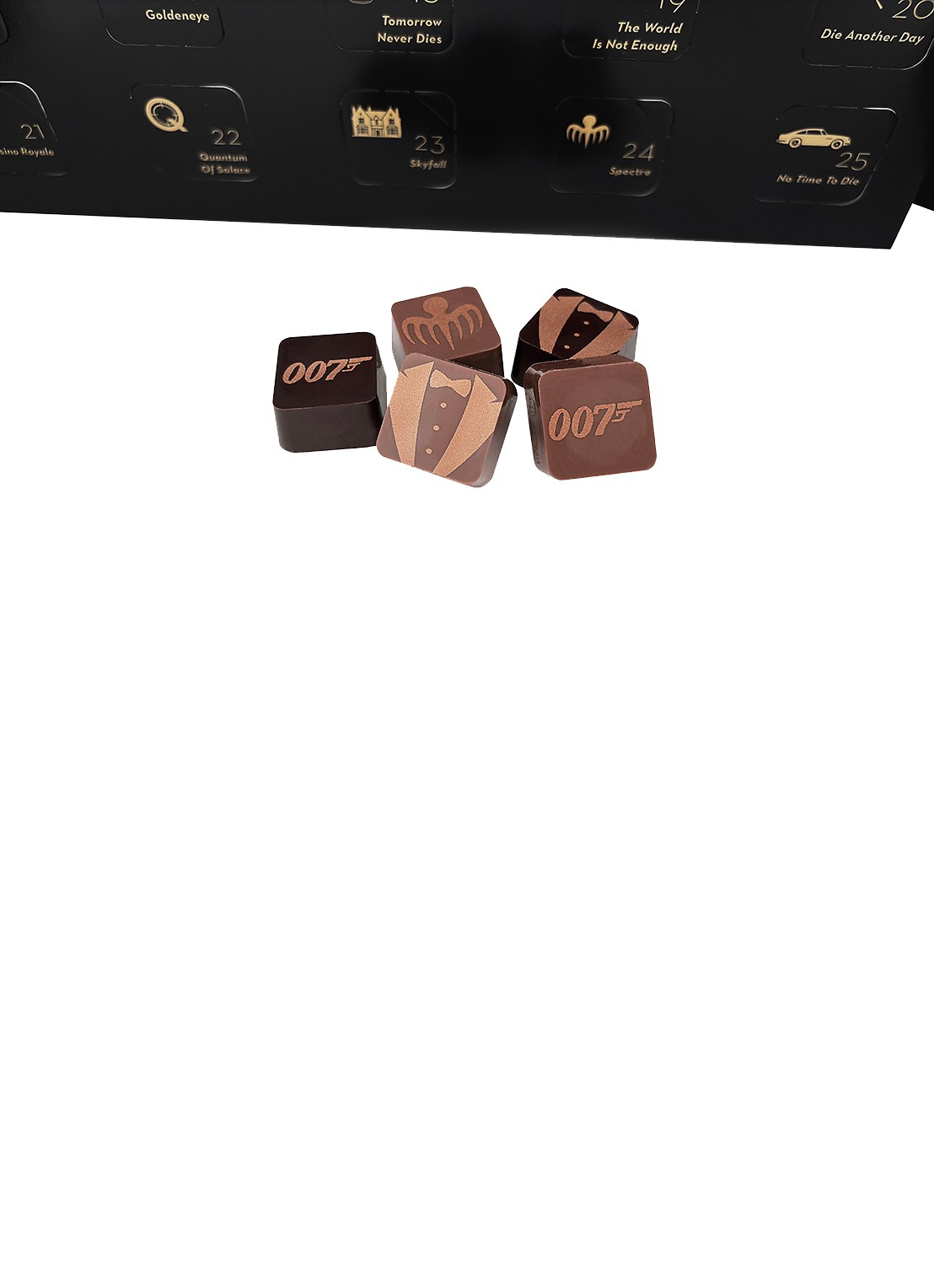 Charbonnel et Walker 007 James Bond adventskalender - 25 gram - detail 2 beige