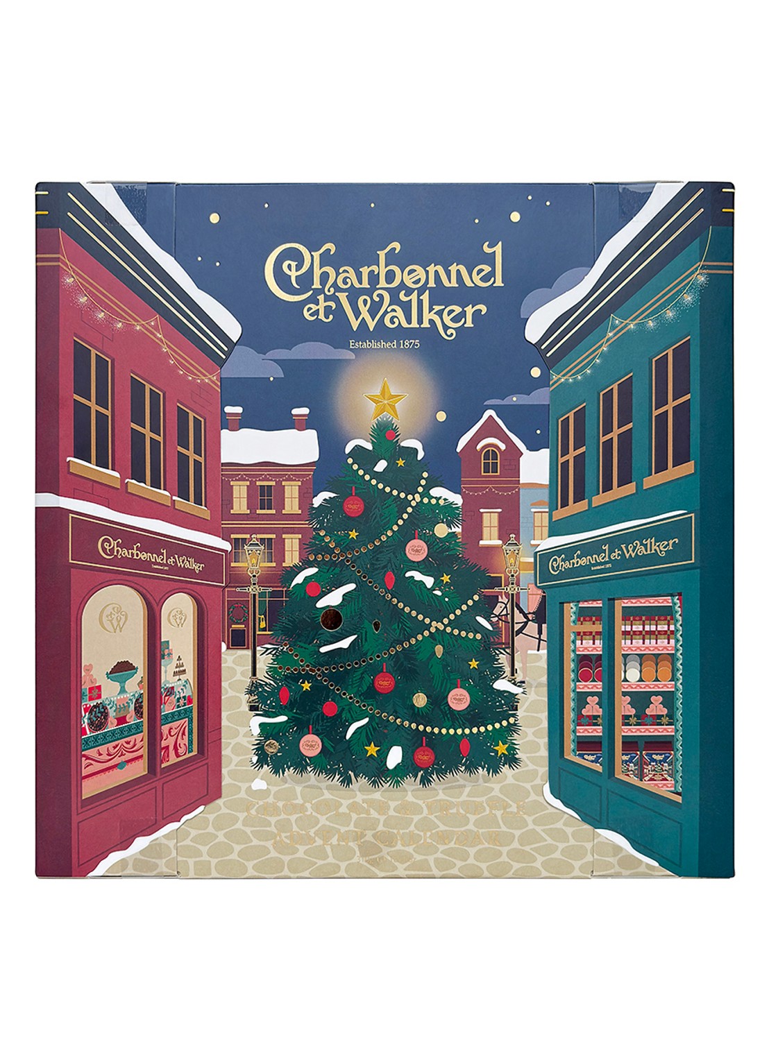 Charbonnel et Walker Adventskalender met truffels 310 gram - 25 dagen - voorkant 2 beige