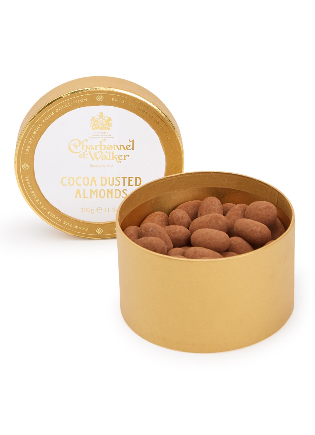 Charbonnel et Walker Cocoa Dusted melkchocolade amandelen 320 gram - voorkant undefined