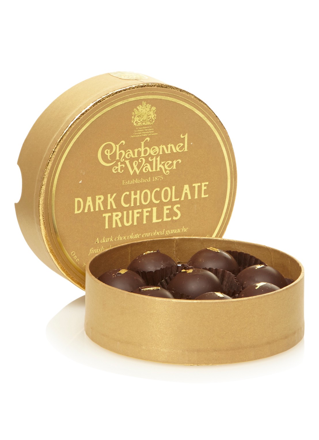 Charbonnel et Walker Gold Leaf Dark Chocolate truffels 8 stuks - voorkant undefined