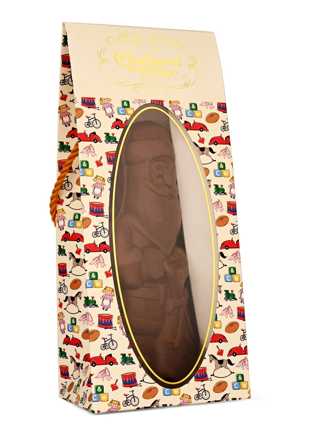 Charbonnel et Walker Kerstman melkchocolade 110 gram - voorkant 2 beige