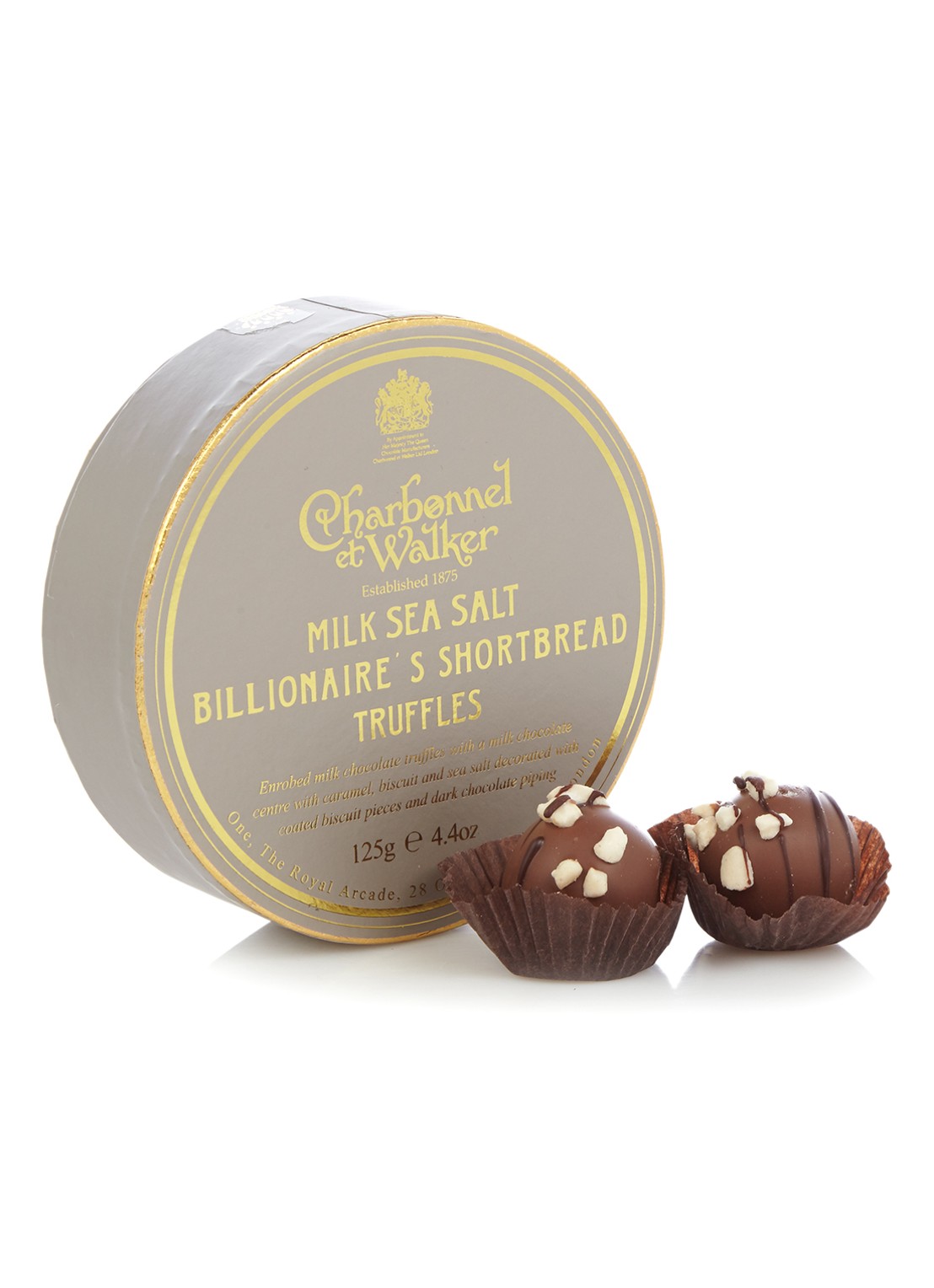 Charbonnel et Walker Milk Sea Salt Billionaire's shortbread chocolade truffels 8 stuks - voorkant undefined