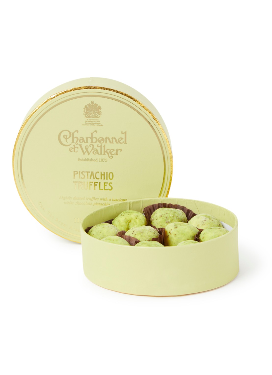 Charbonnel et Walker Pistachio truffels 10 stuks - voorkant undefined