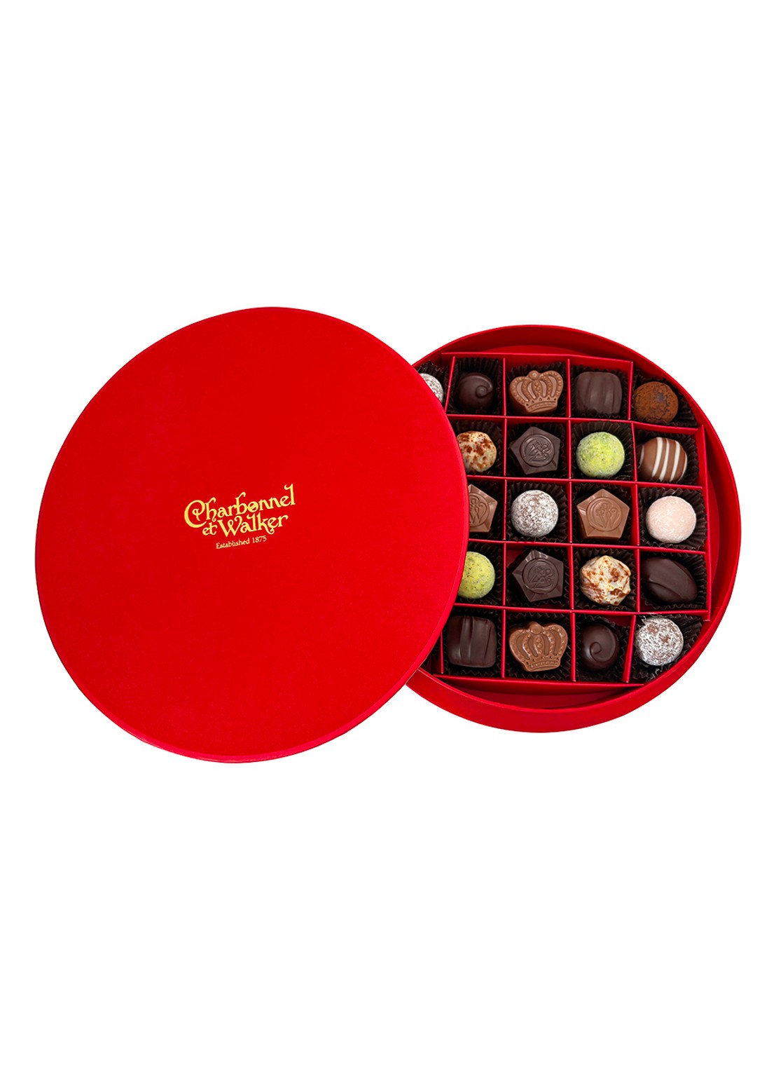 Charbonnel et Walker Red Velvet chocolade en truffels 310 gram 25 stuks - voorkant 3 beige