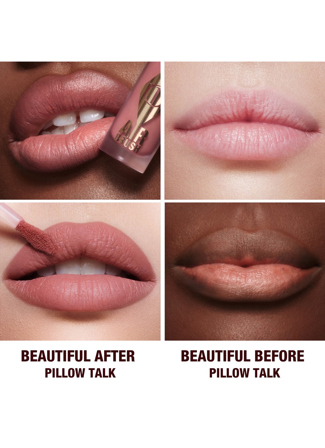 Charlotte Tilbury Airbrush Flawless Lip Blur - vloeibare lipstick - achterkant pillow talk blur