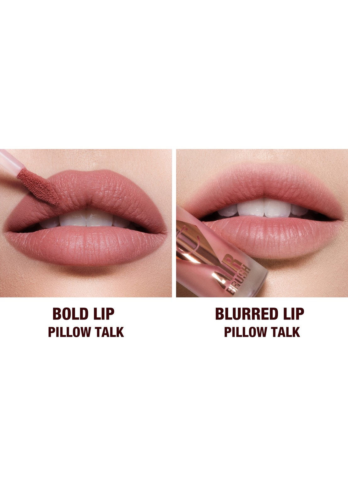 Charlotte Tilbury Airbrush Flawless Lip Blur - vloeibare lipstick - detail 3 pillow talk blur
