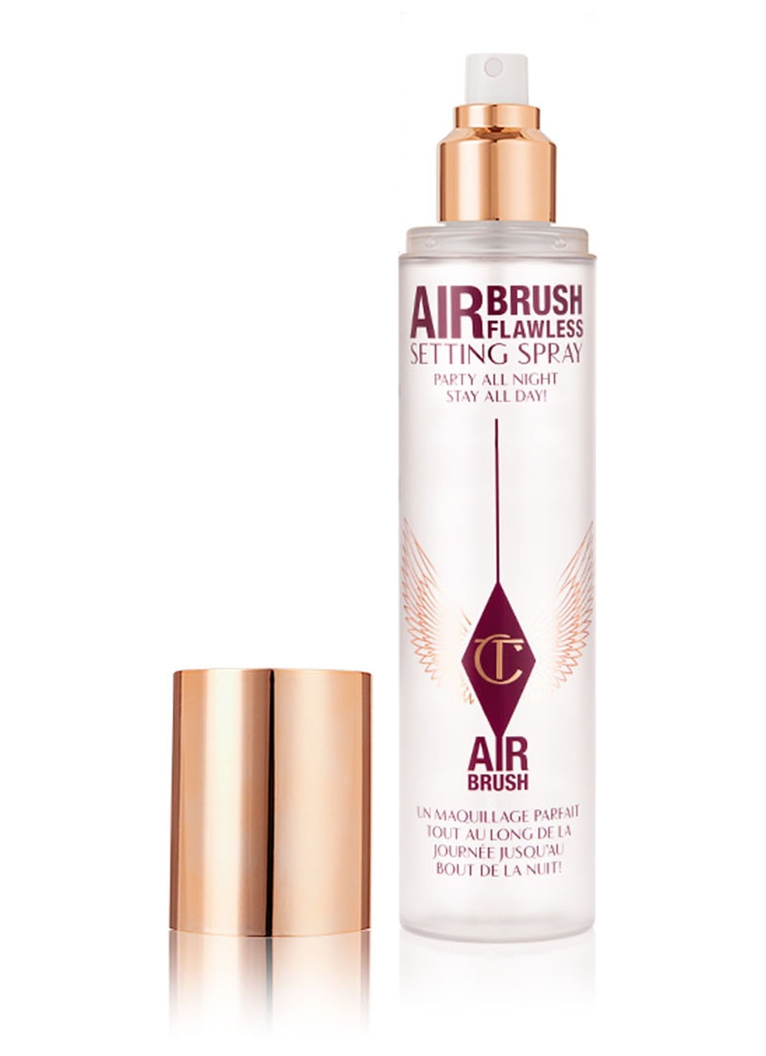 Charlotte Tilbury Airbrush Flawless Setting Spray XL - make-up setting- & fixing spray t.w.v. €70,- - voorkant 2 transparant