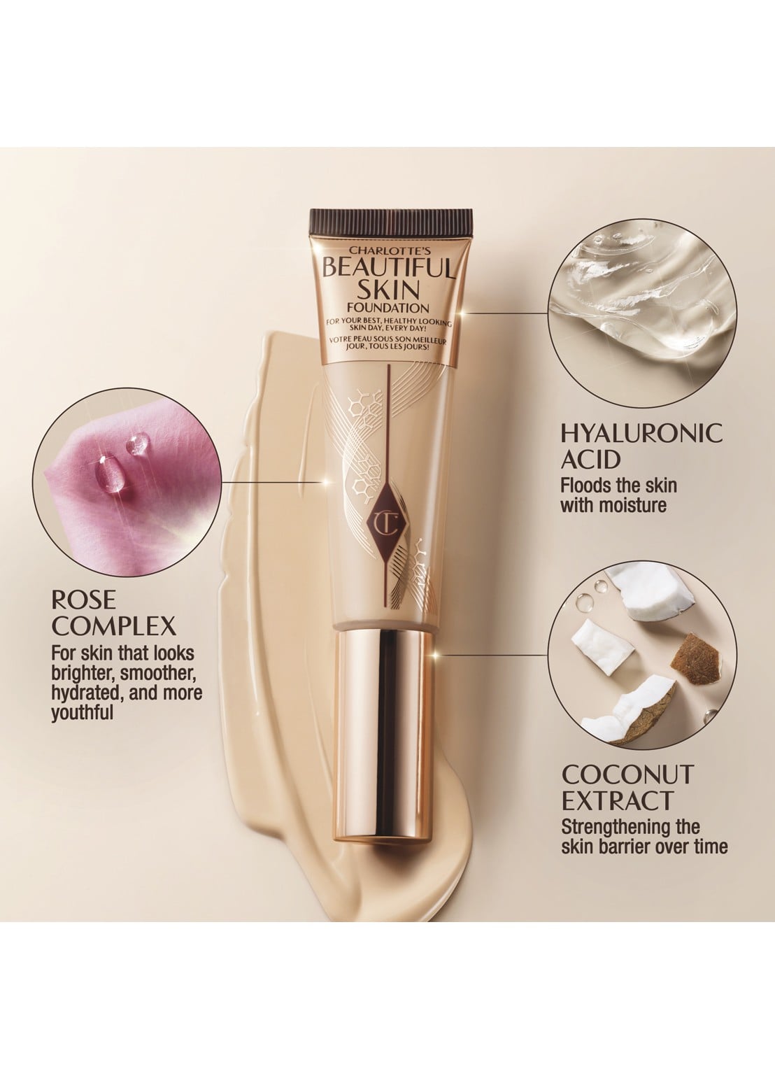 Charlotte Tilbury Beautiful Skin Foundation - vloeibare foundation - detail 5 8 warm