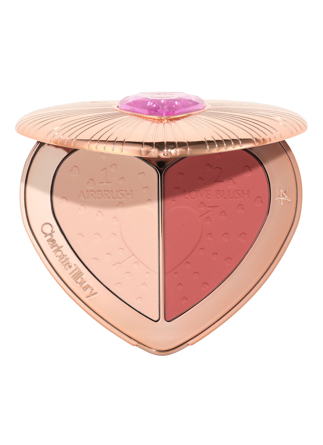 Charlotte Tilbury Beauty soulmates face palette - blush - voorkant 5 flawless peach