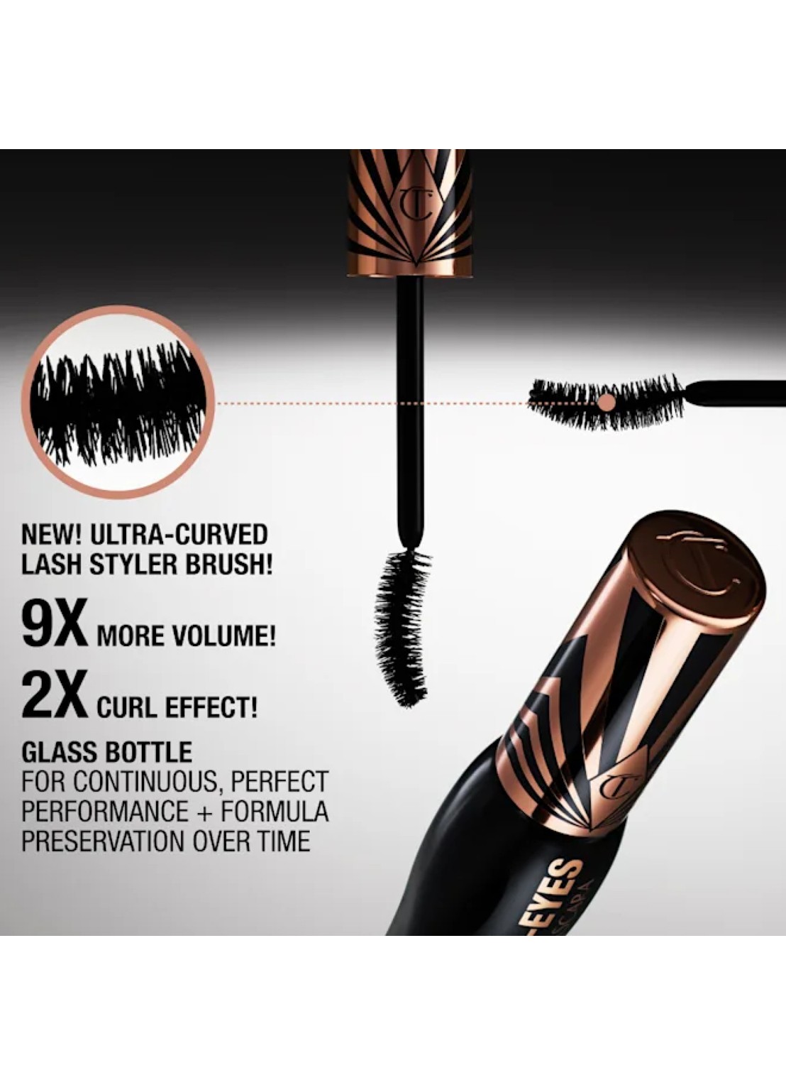 Charlotte Tilbury Exagger-Eyes Volume Mascara - travel size - detail 4 zwart