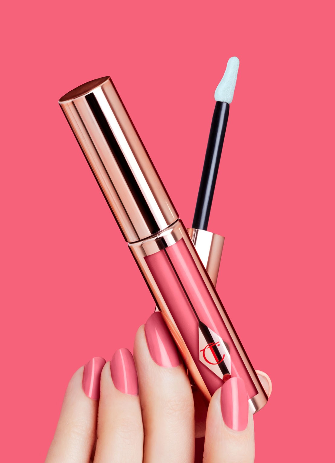 Charlotte Tilbury Hollywood Lip - liquid lipstick - detail 3 pin up pink