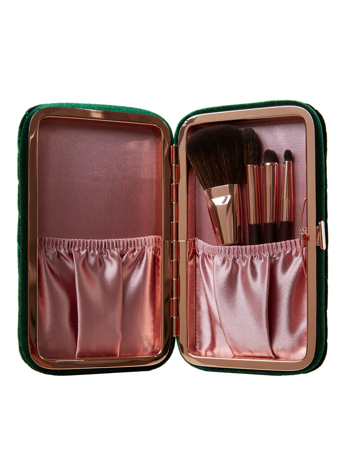 Charlotte Tilbury Hollywood Mini Brush Set - Limited Edition make-up kwastenset - voorkant donkergroen