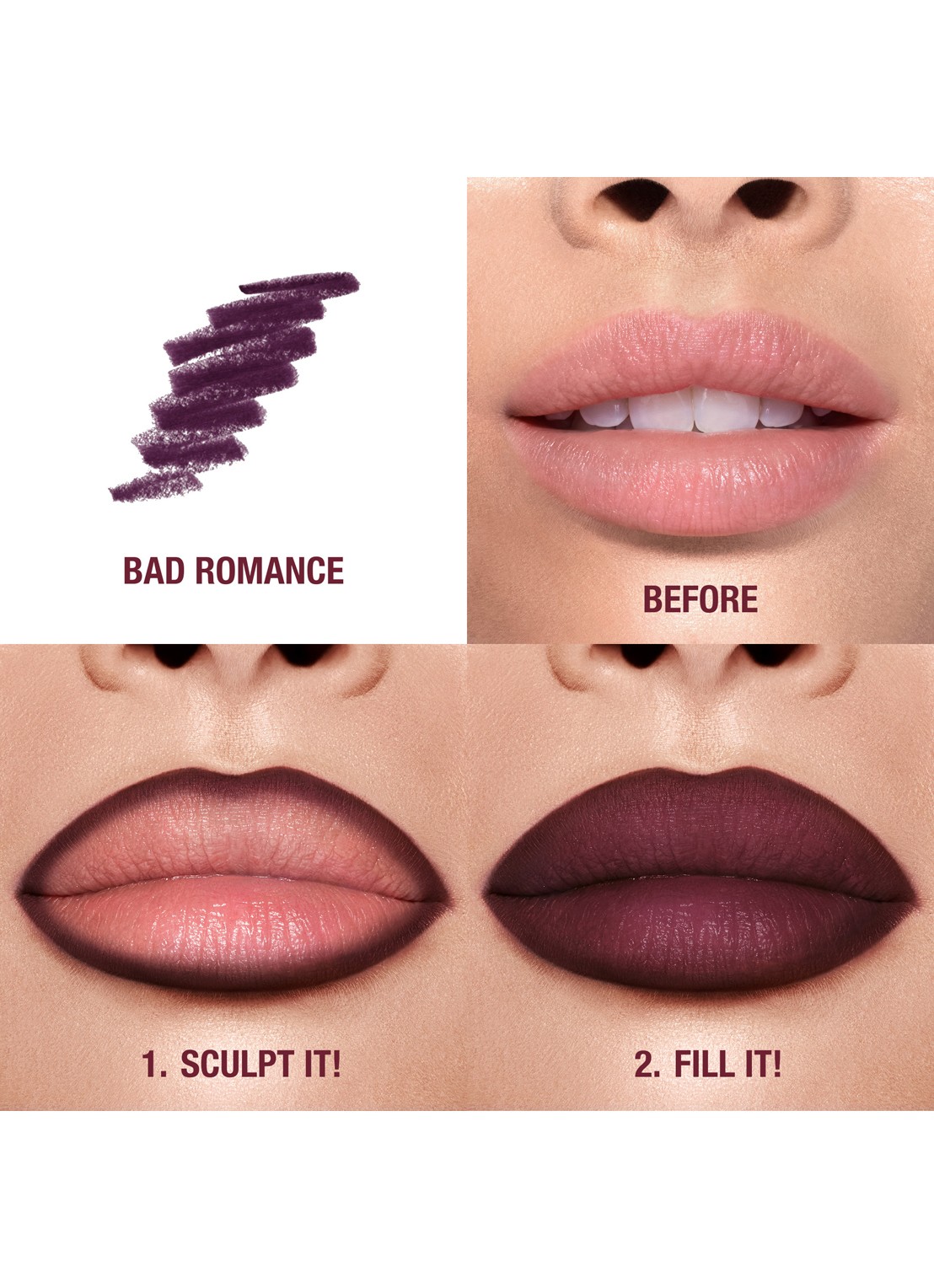 Charlotte Tilbury Lip Cheat - lipliner - achterkant 6 bad romance
