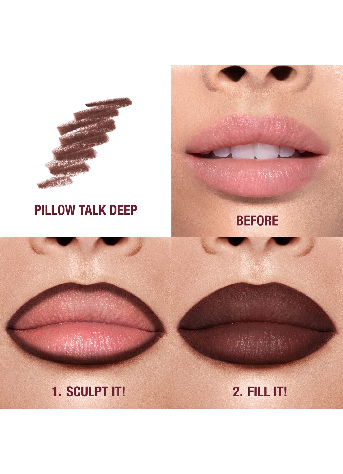 Charlotte Tilbury Lip Cheat - lipliner - achterkant pillow talk intense