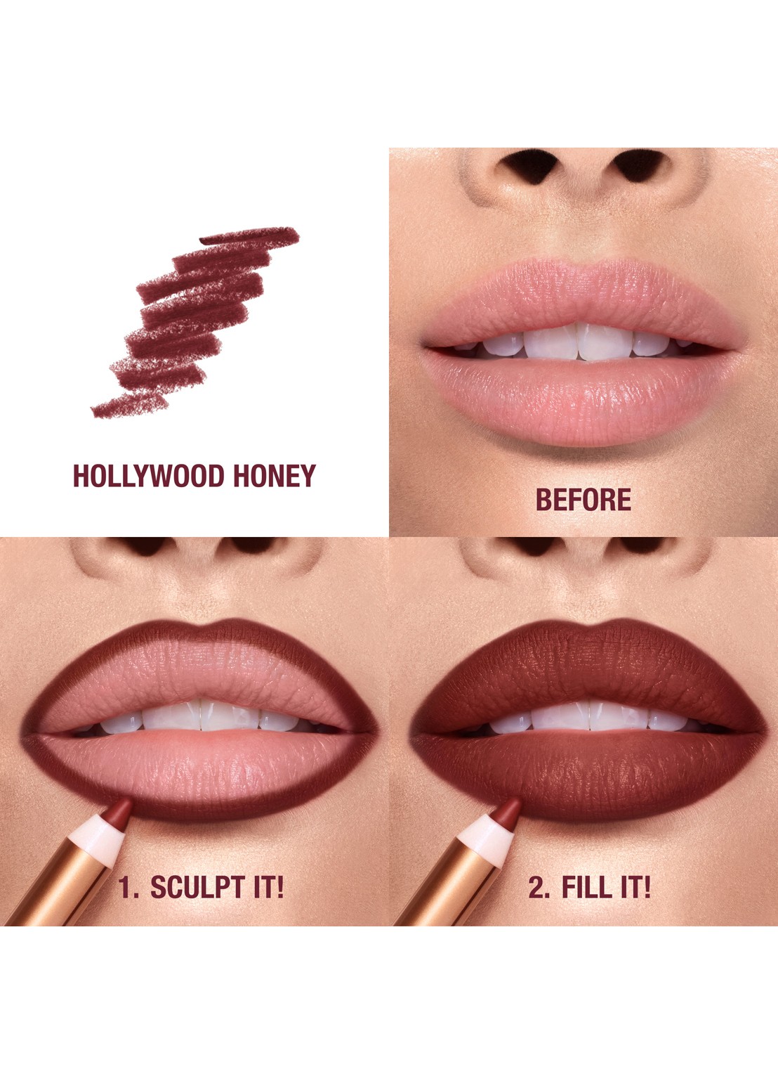 Charlotte Tilbury Lip Cheat - lipliner - achterkant hollywood honey