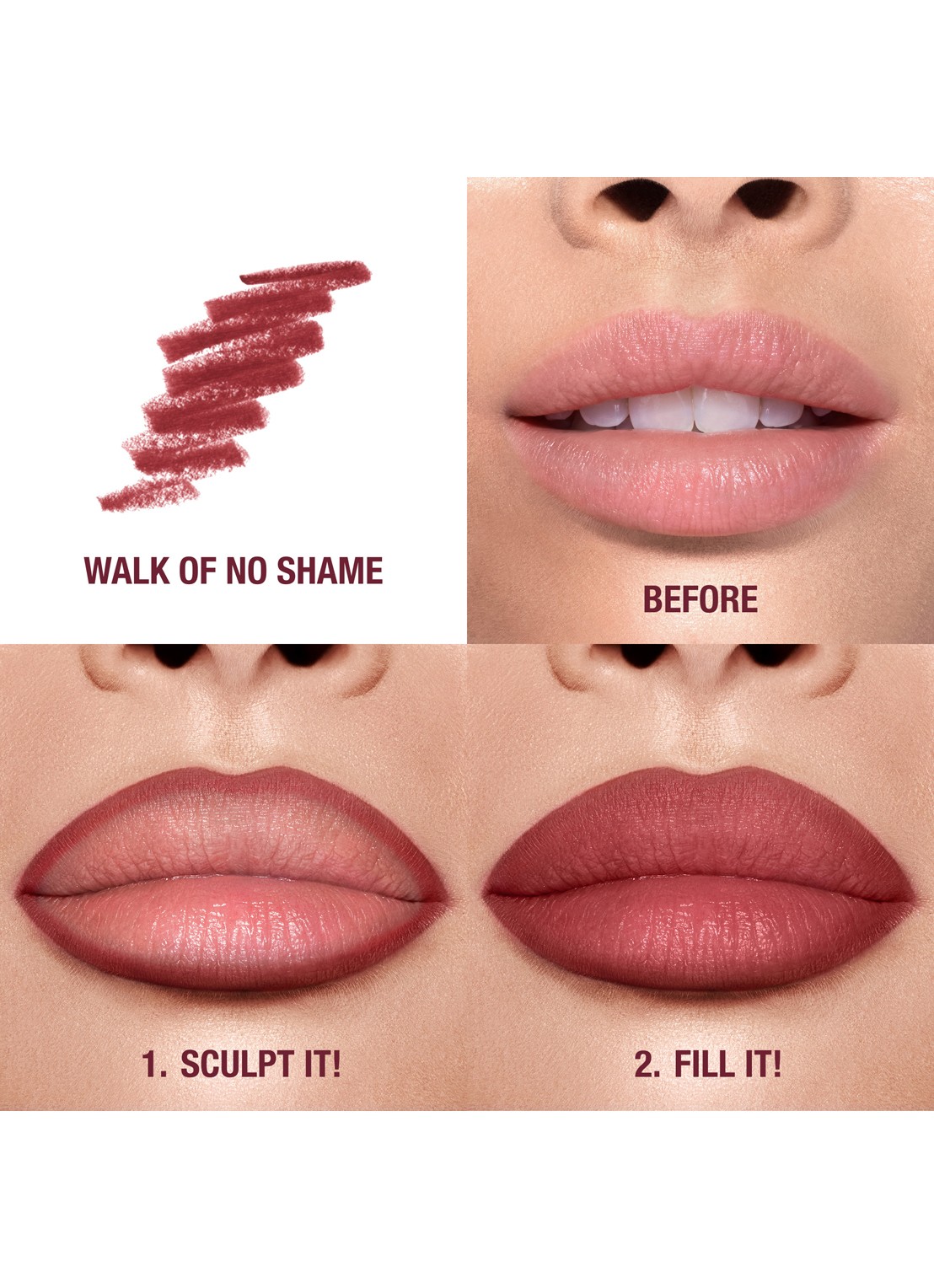 Charlotte Tilbury Lip Cheat - lipliner - achterkant 6 walk of no shame