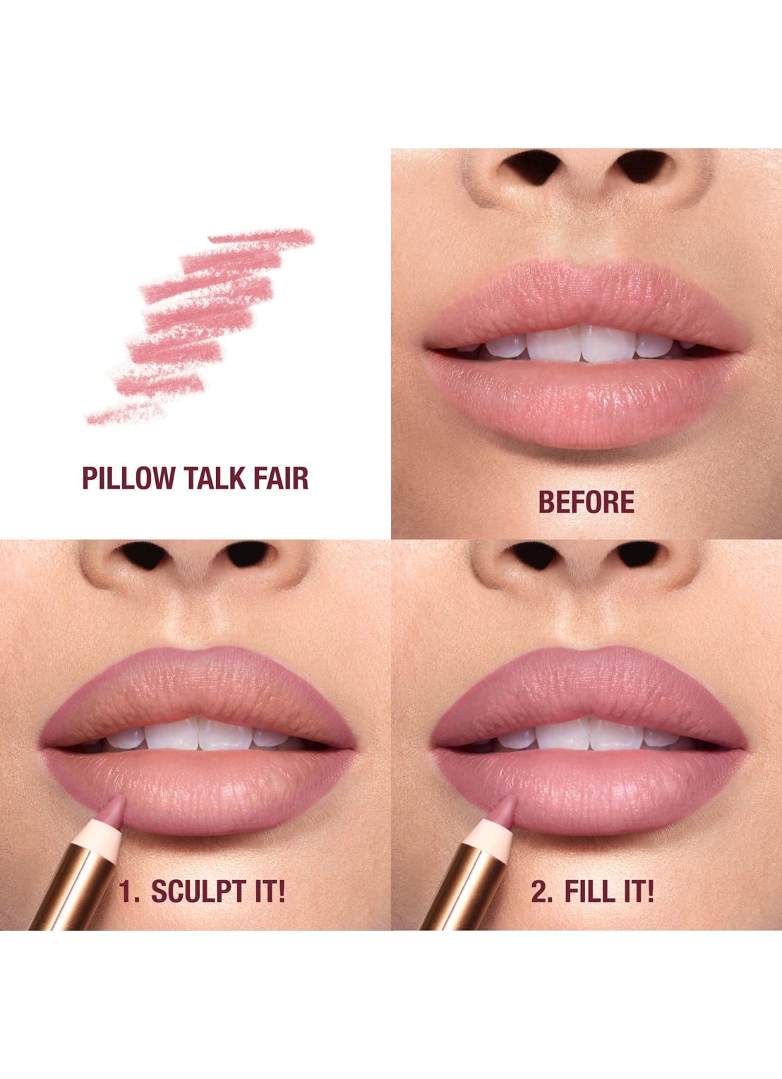 Charlotte Tilbury Lip Cheat - lipliner - achterkant pillow talk fair