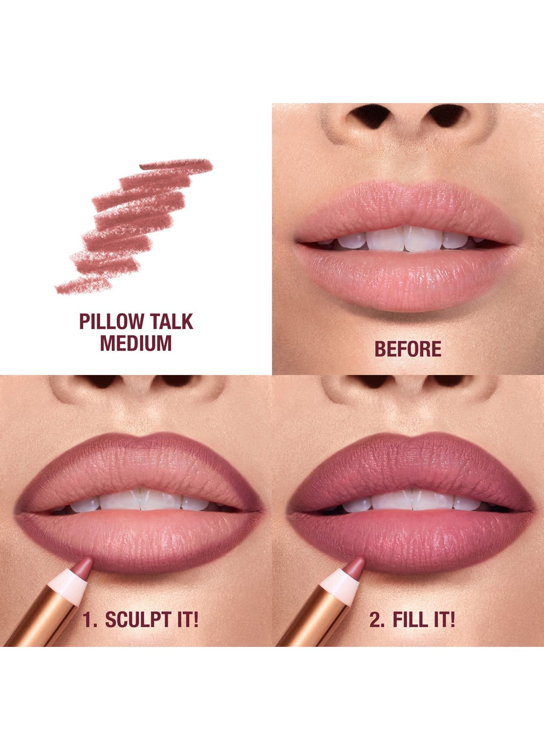 Charlotte Tilbury Lip Cheat - lipliner - detail 5 pillow talk medium