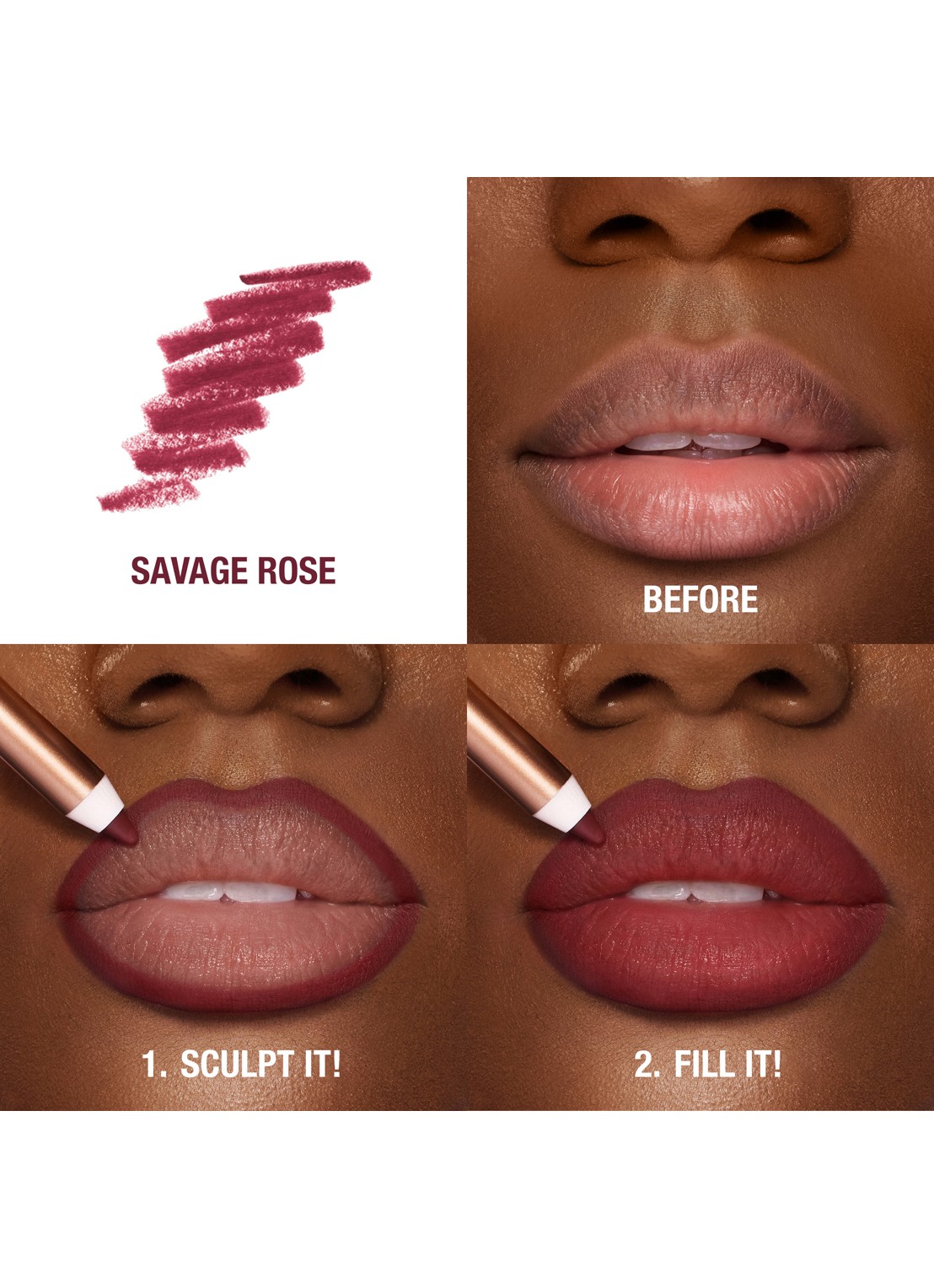 Charlotte Tilbury Lip Cheat - lipliner - detail 5 savage rose