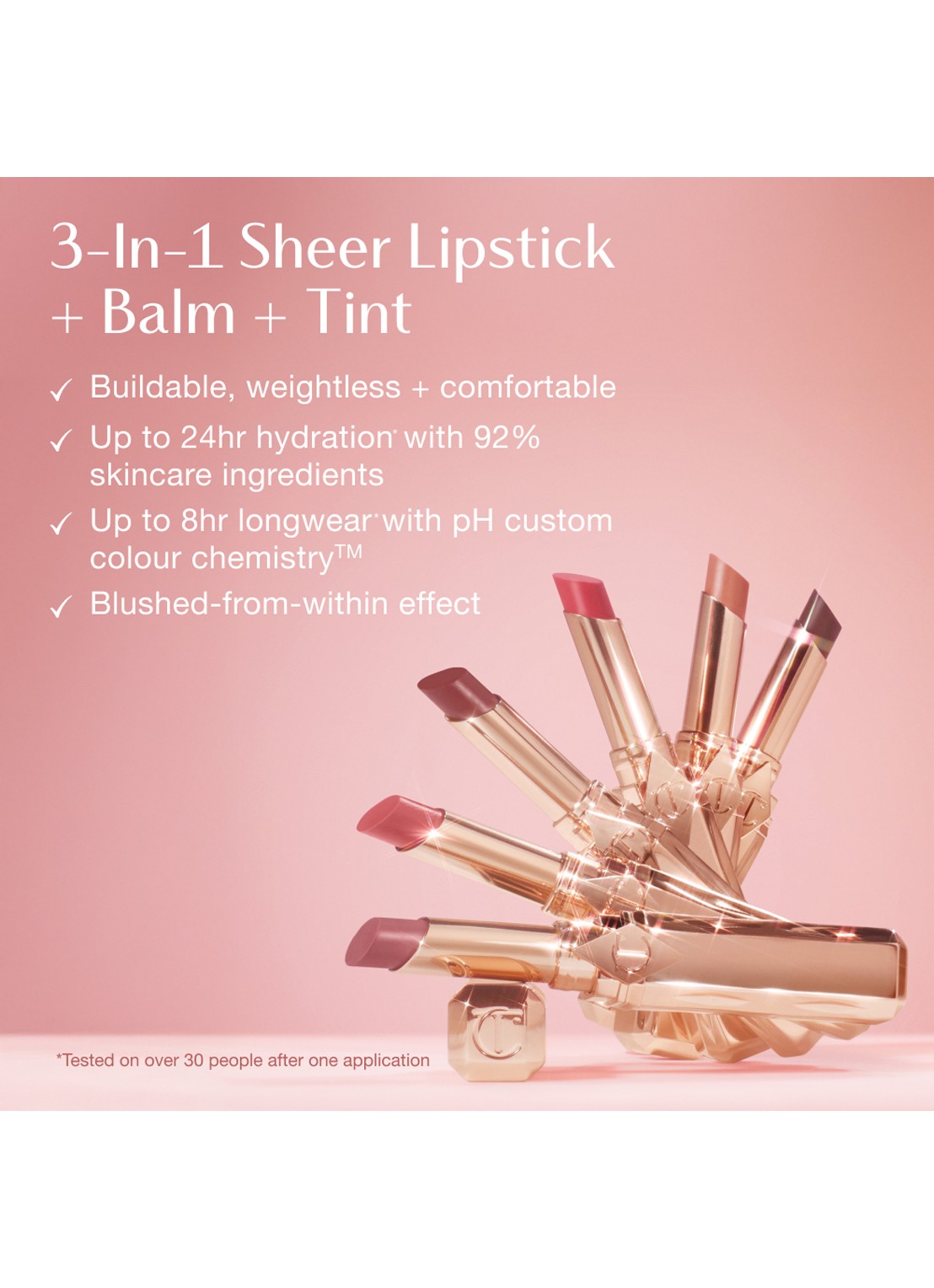 Charlotte Tilbury Pillow Talk Blush Balm - lipstick - detail 5 90s kiss