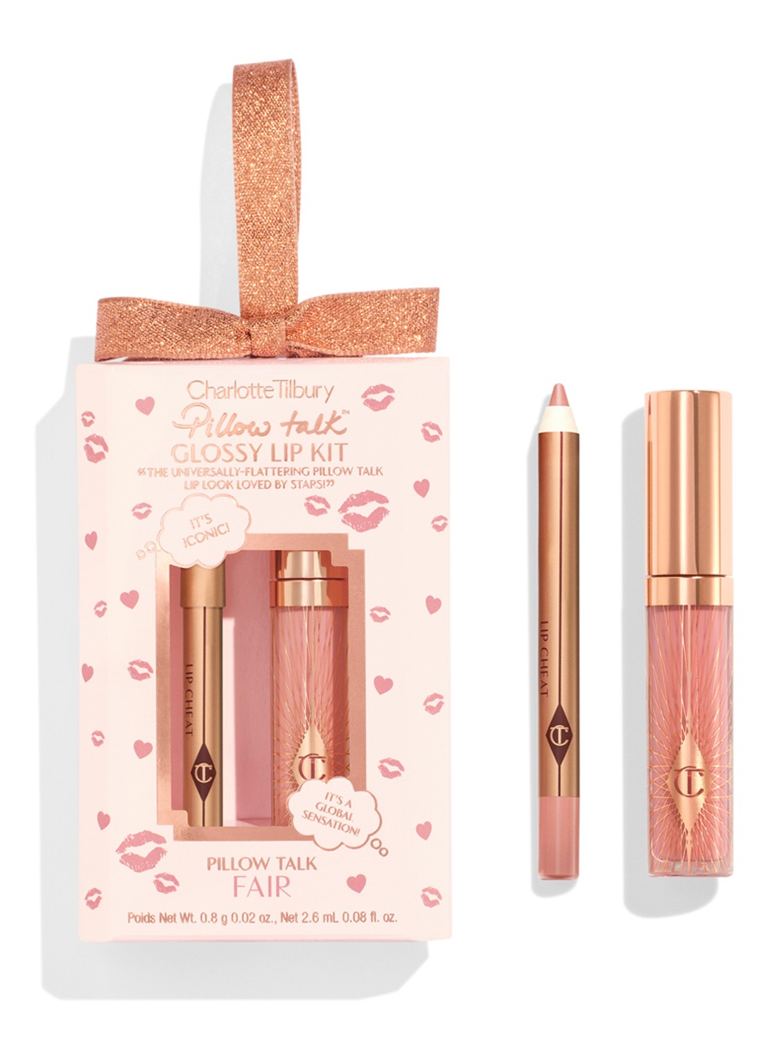 Charlotte Tilbury Pillow Talk Mini Glossy Lips Duo - Fair - travel size make-up set t.w.v. €39 - voorkant undefined