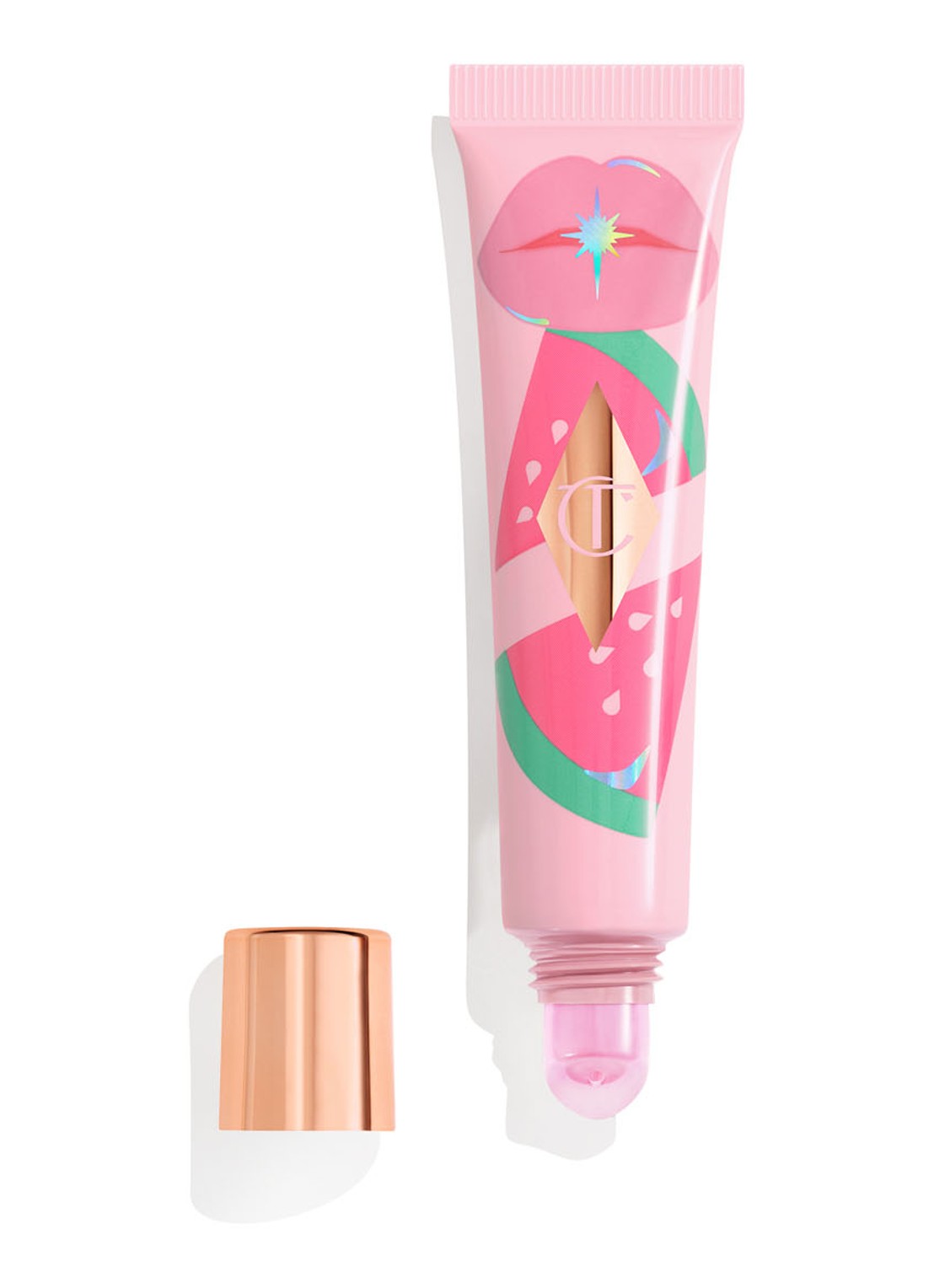 Charlotte Tilbury Unreal Lips Healthy Glow Nectar Oil - lipolie - voorkant 6 pink watermelon