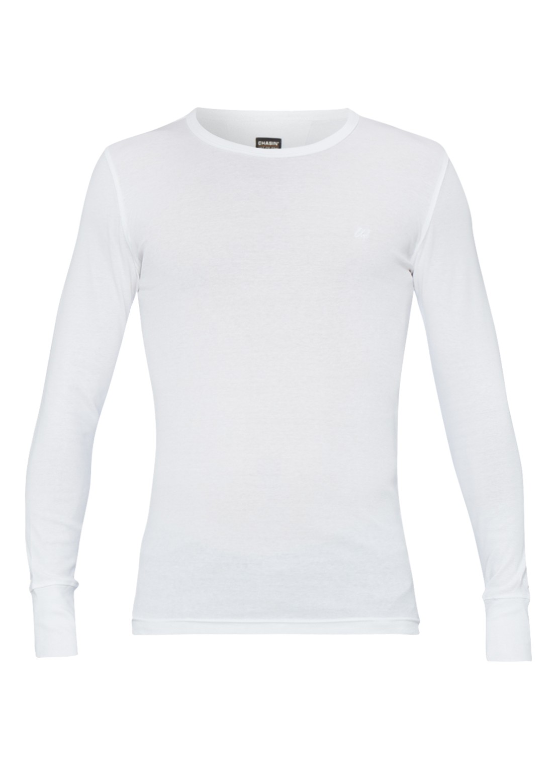 CHASIN' Damian-B longsleeve met ronde hals - voorkant 3 wit