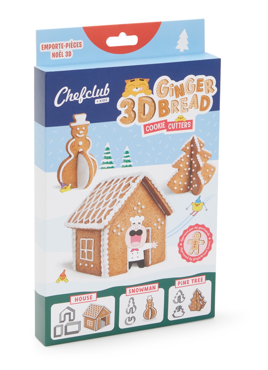 Chefclub Gingerbread 3D uitsteekvormen 7-delig - voorkant undefined