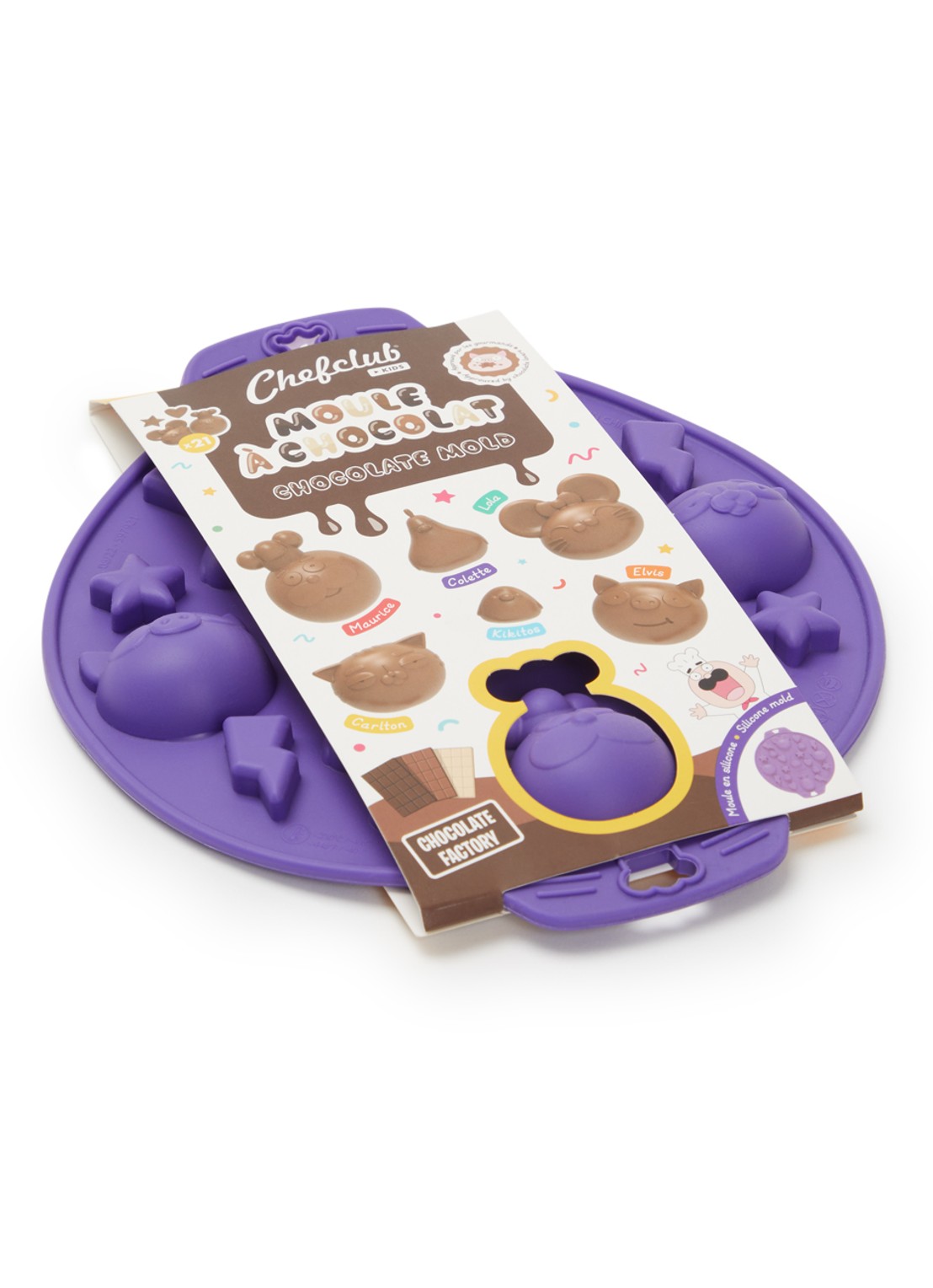 Chefclub Siliconen chocoladevorm  - voorkant paars