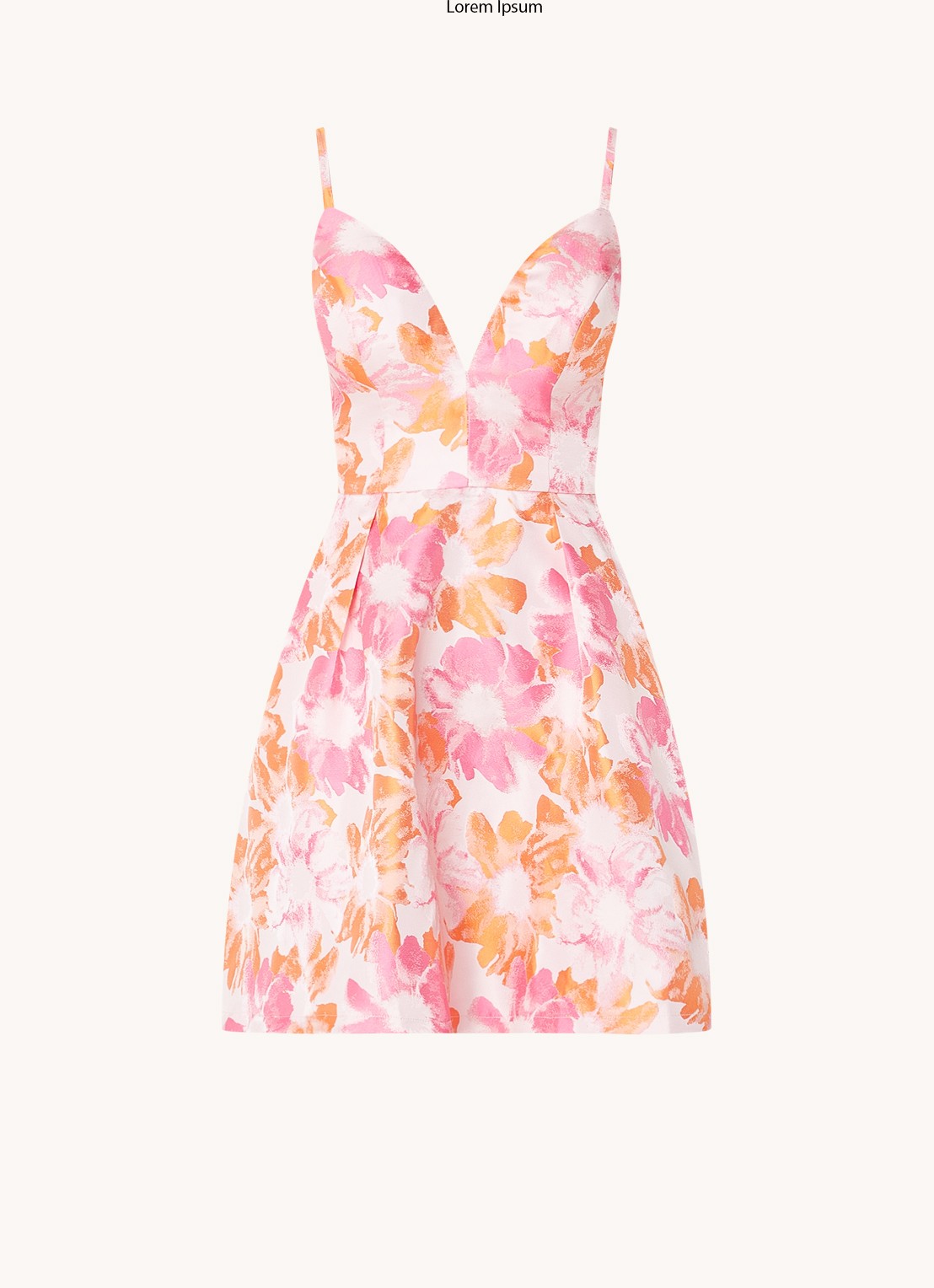 Chi Chi London Floral mini jurk met bloemenprint en steekzakken - voorkant roze