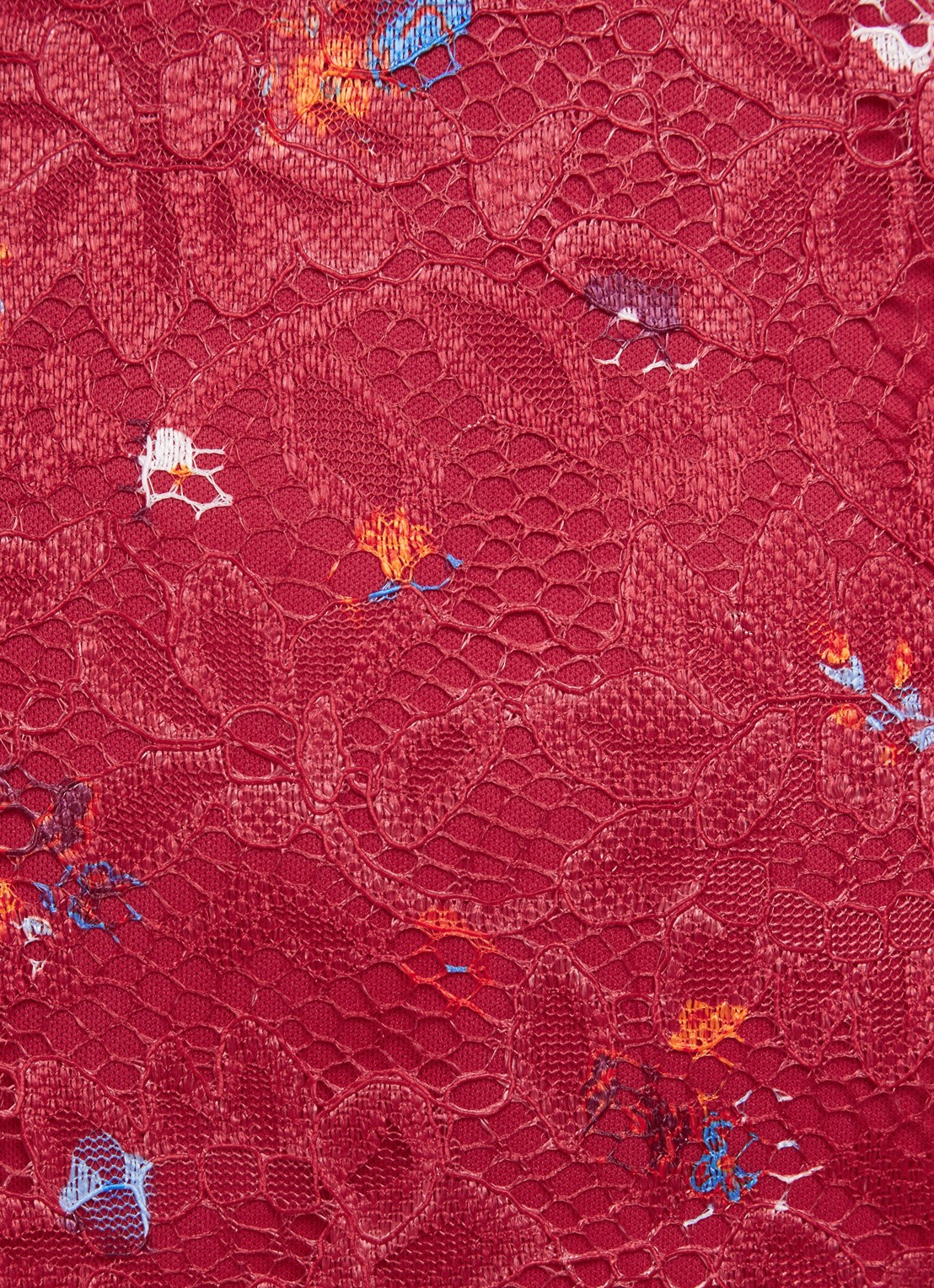 Chi Chi London Mini jurk van kant met ballonmouw en rugdecolleté - detail 3 rood